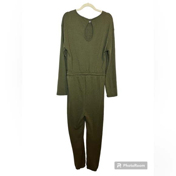 Nasty Gal Olive Green Jogger Romper Loungewear Cotton Blend Size 12 Relaxed - Picture 3 of 9